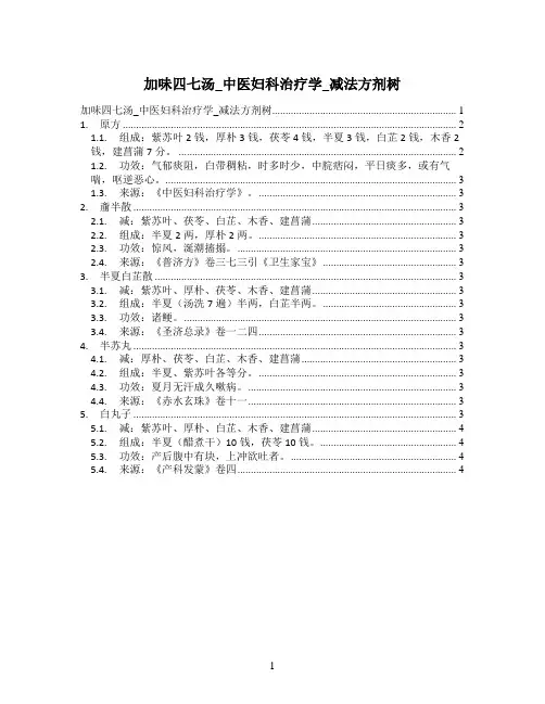 加味四七汤_中医妇科治疗学_减法方剂树