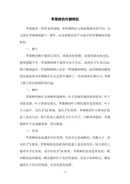 苹果树的外貌特征