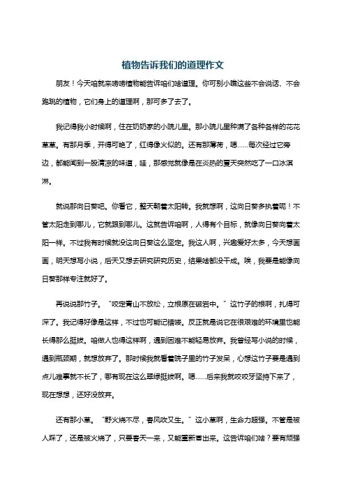 植物告诉我们的道理作文