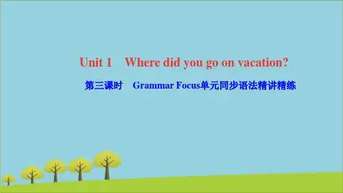 八年级英语上册Unit1Wheredidyougo 第三课时语法精讲精练课件