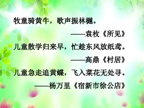 五年级下册语文优秀课件-课文3《只拣儿童多处行》苏教版(共38张PPT)