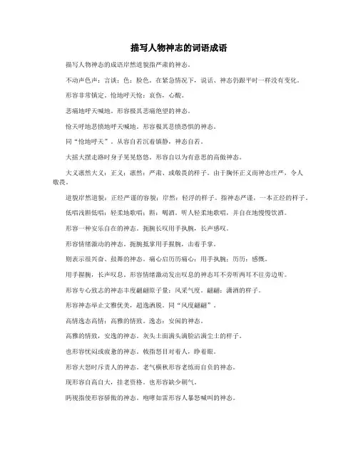 描写人物神志的词语成语