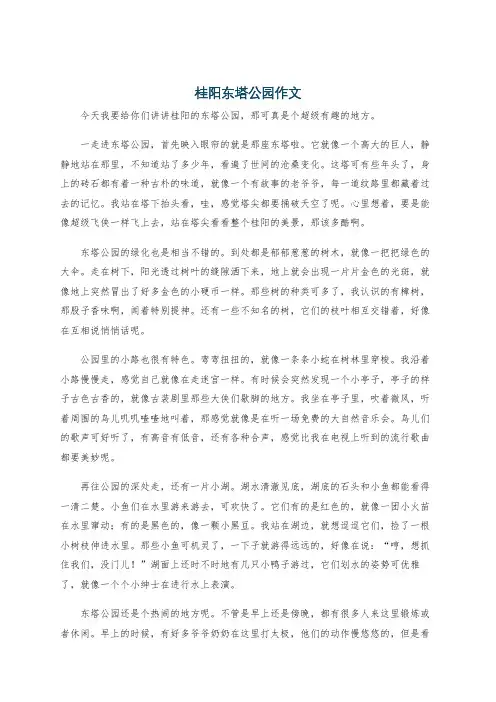 桂阳东塔公园作文