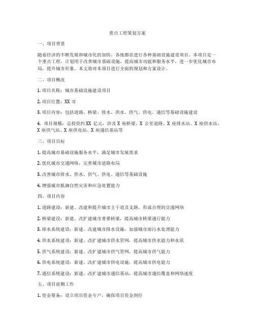 重点工程策划方案
