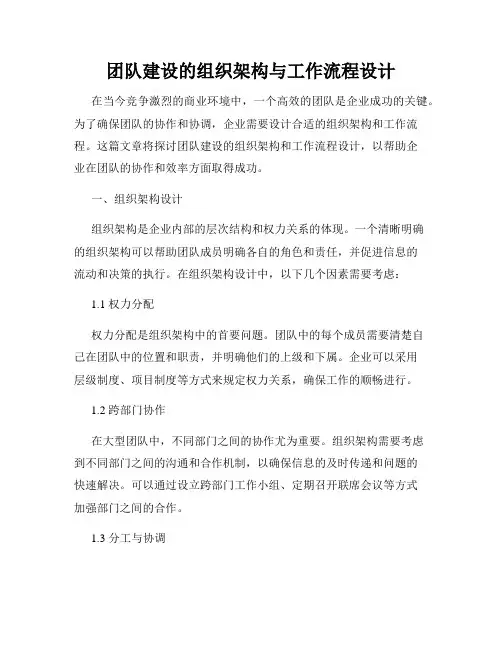 团队建设的组织架构与工作流程设计