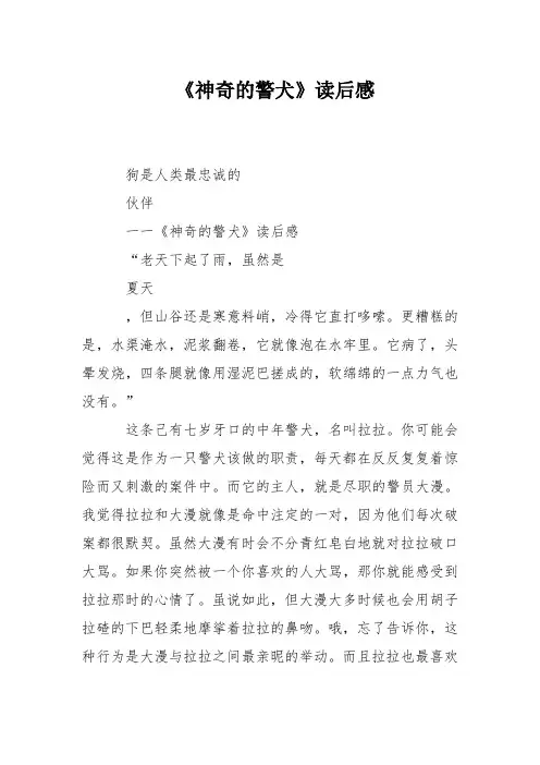 《神奇的警犬》读后感_2