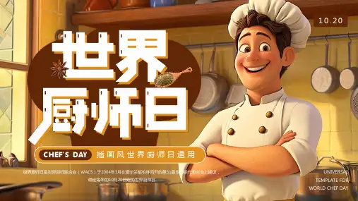 世界厨师日PPT模板