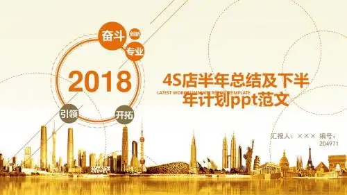 4S店半年总结及下半年计划ppt范文