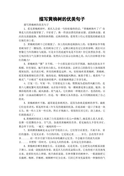 描写黄桷树的优美句子