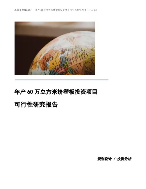 年产60万立方米挤塑板投资项目可行性研究报告(十三五)