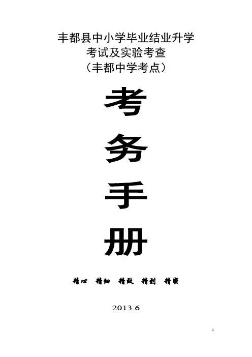 2013年丰中考务手册详细