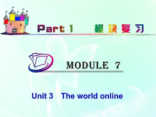 【学海导航】2012届高中英语总复习 part1 M7-Unit 3 The world online(2)课件 牛津译林版 新课标