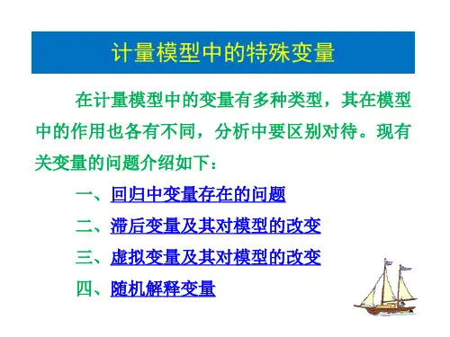 模型中的特殊变量 计量经济学 EVIEWS建模课件