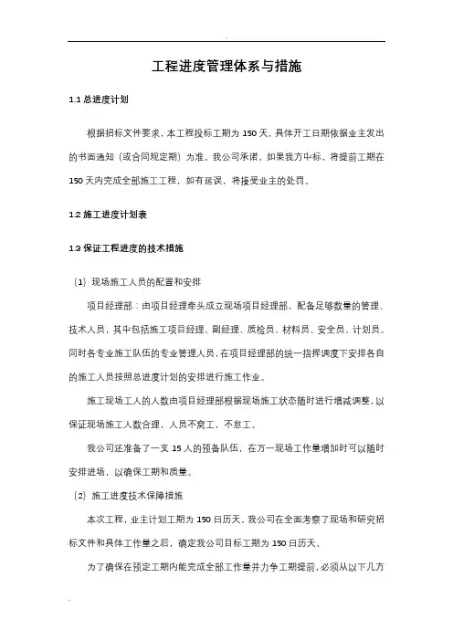 工程施工进度管理体系与措施