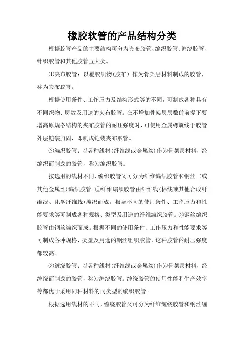 橡胶软管的产品结构分类