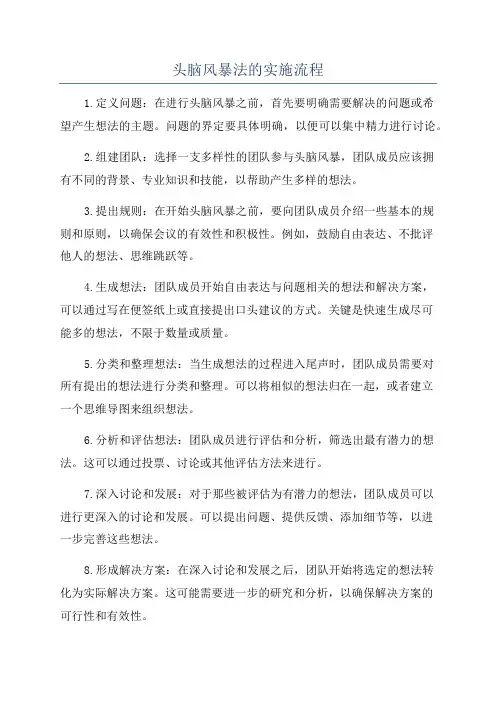 头脑风暴法的实施流程