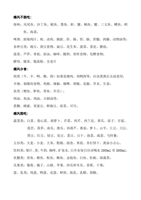 痛风不能吃什么