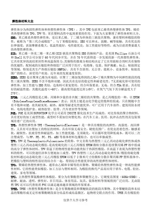 弹性体材料大全