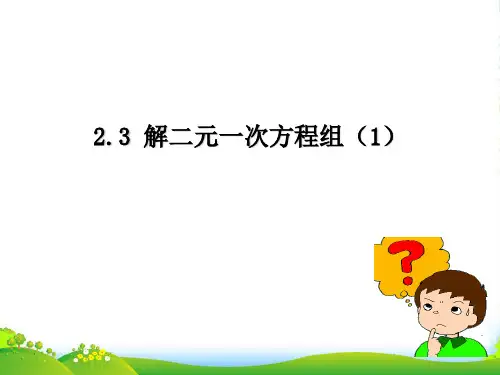 浙教版七年级数学下册第二章《解二元一次方程组(第1课时)》优质课课件