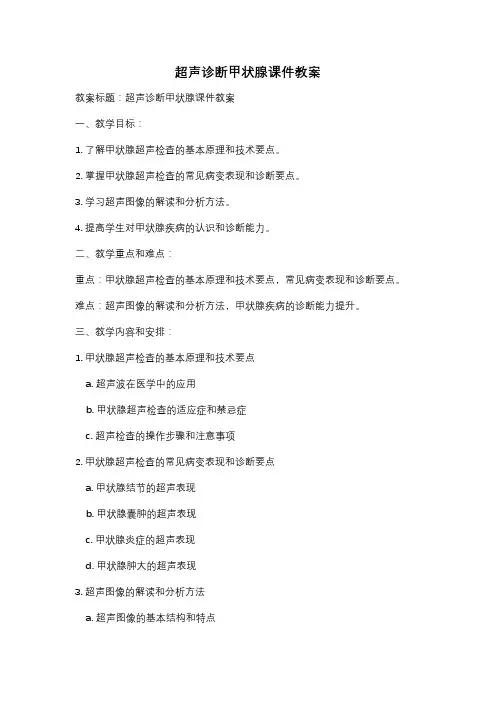 超声诊断甲状腺课件教案