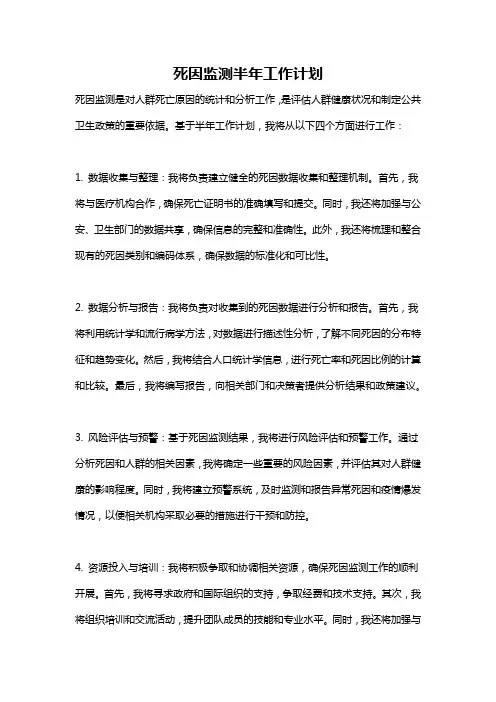 死因监测半年工作计划