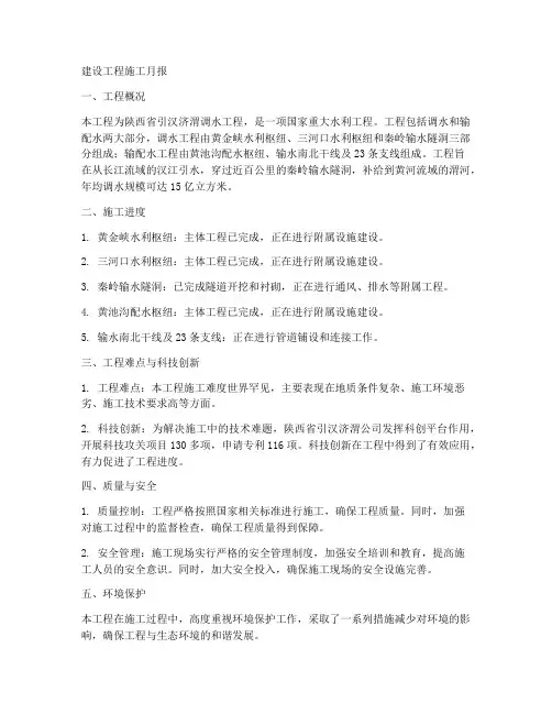 建设工程施工月报