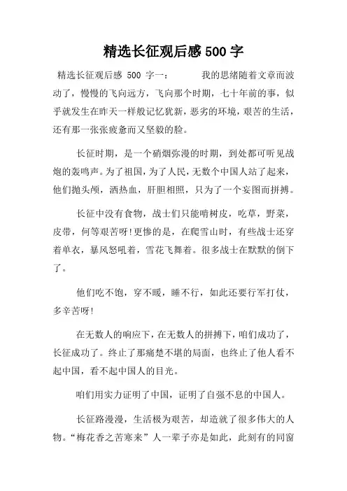 精选长征观后感500字