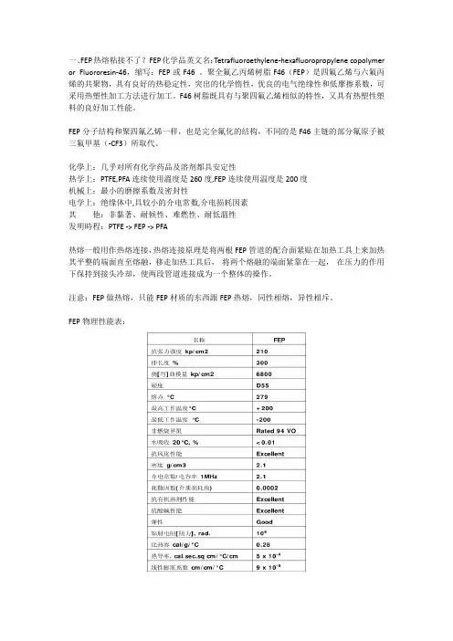 FEP管与ptfe管关于粘性的对比