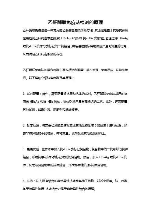 乙肝酶联免疫法检测的原理