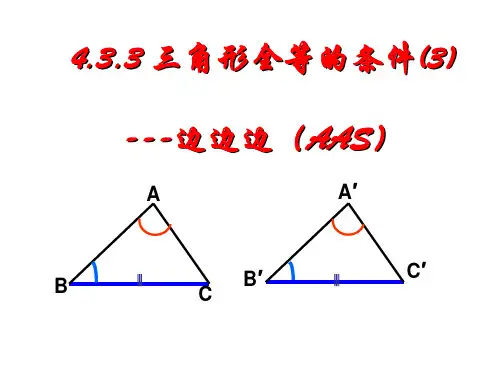 北师大版数学七年级下册《三角形全等的判定3—AAS》课件