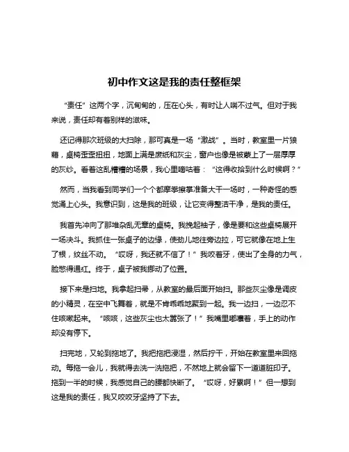 初中作文这是我的责任整框架