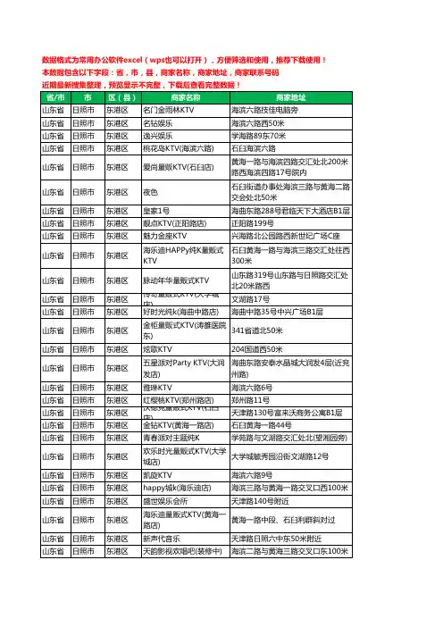 2020新版山东省日照市东港区KTV工商企业公司商家名录名单联系电话号码地址大全46家