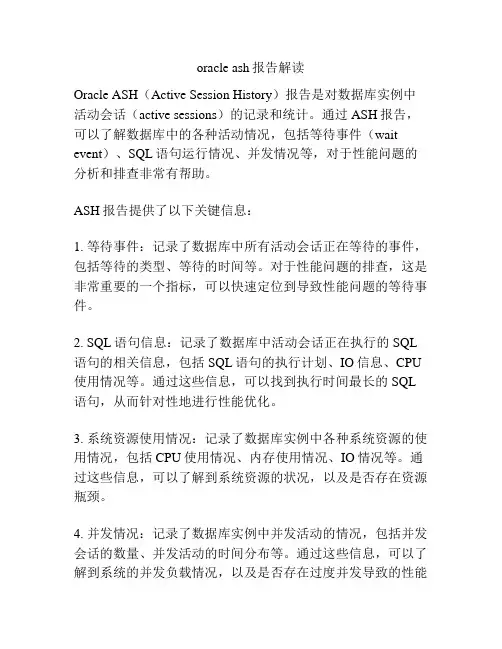 oracle ash报告解读