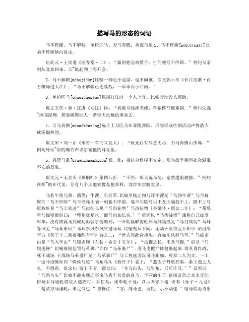 描写马的形态的词语