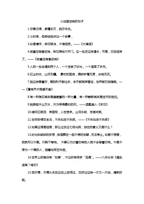 小说里惊艳的句子