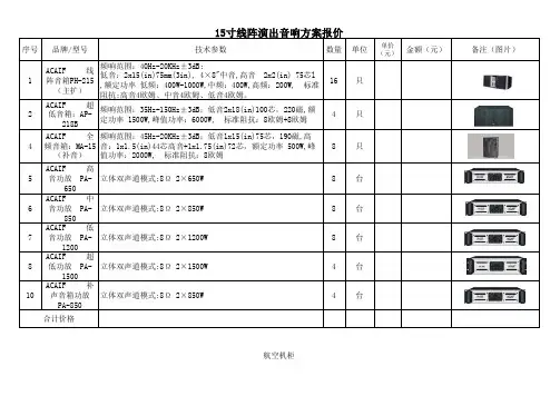 线阵演出音响方案
