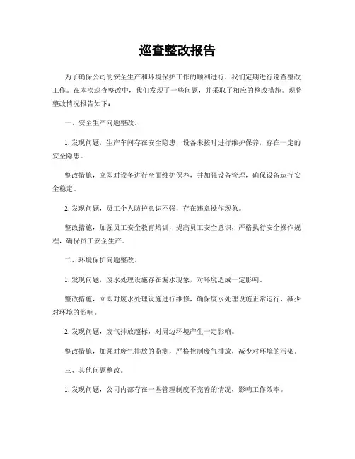 巡查整改报告