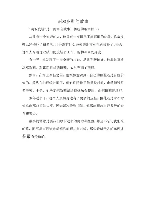 两双皮鞋的故事