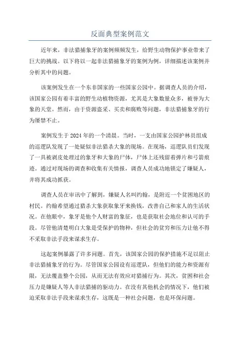反面典型案例范文