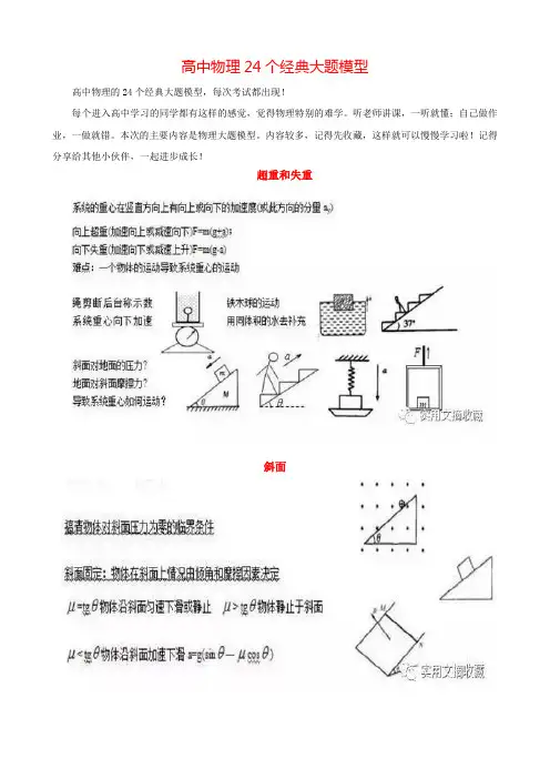 高中物理的24个经典大题模型