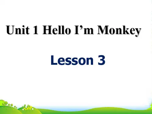 精通版三年级英语上册Unit 1 Hello! I'm Monkey Lesson 3 课件3