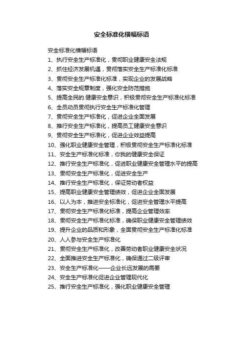 安全标准化横幅标语