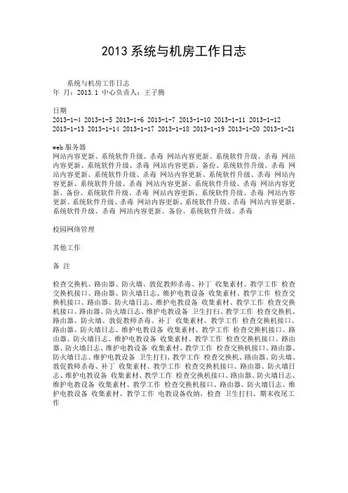 2013系统与机房工作日志.doc