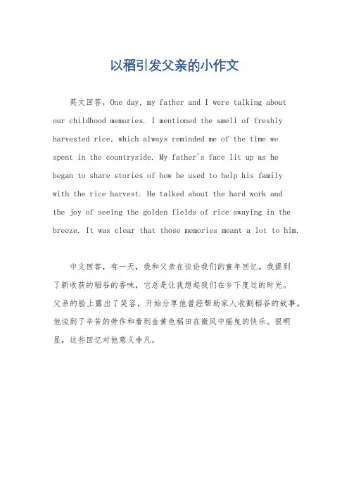 以稻引发父亲的小作文