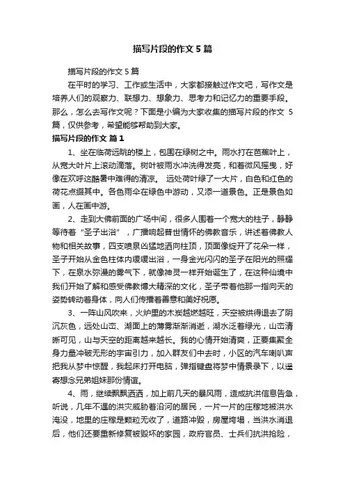 描写片段的作文5篇