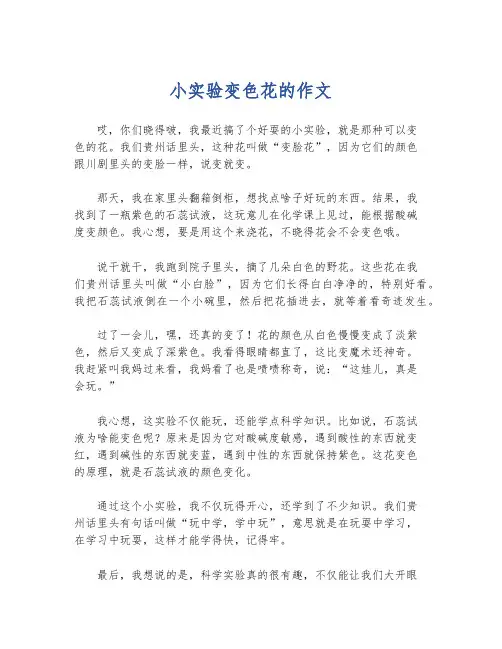 小实验变色花的作文