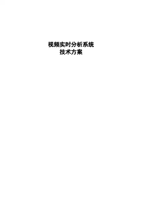 视频实时分析系统技术方案