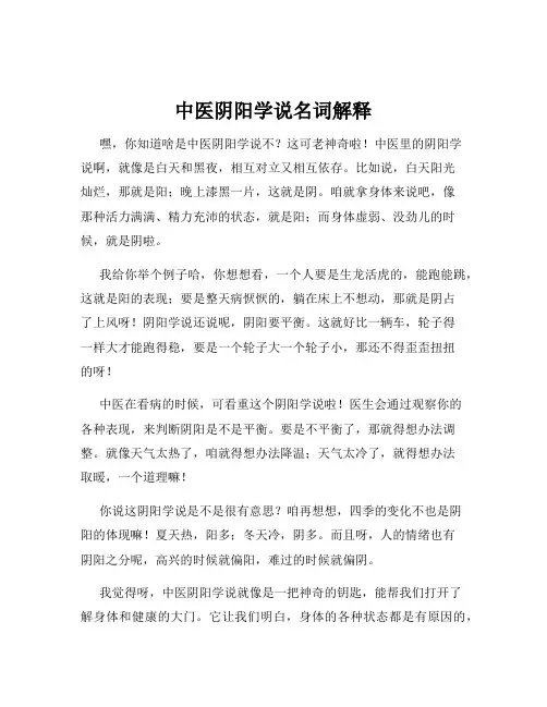 中医阴阳学说名词解释