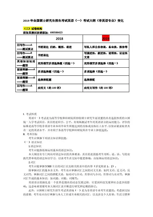 2019年英语一大纲(爱启航专版)