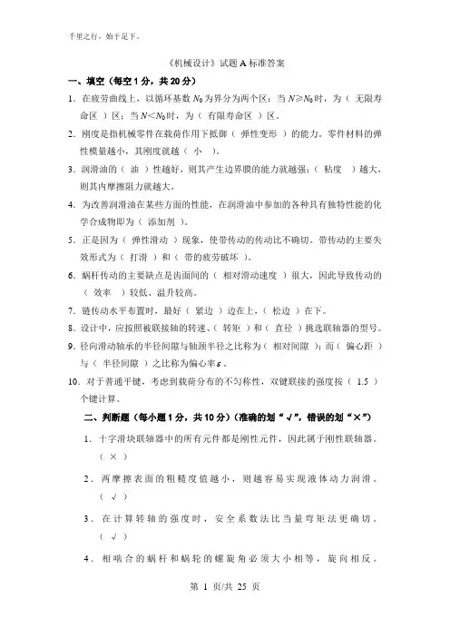 北航机械设计_模拟试题